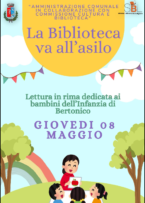 La biblioteca va all'asilo Bertonico 8 maggio